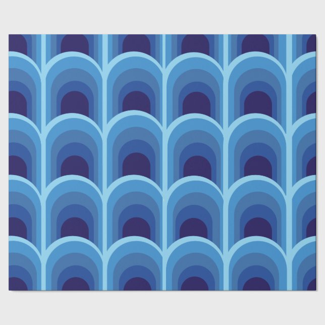Elegant Blue Ombre Gradient Pattern Wrapping Paper (Seam)