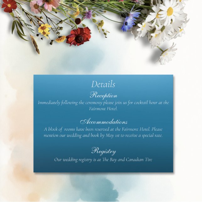 Elegant Blue Ombre Romantic Monarch Butterfly Enclosure Card (Creator Uploaded)