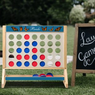 Elegant Blue Ombre Romantic Monarch Butterfly Fast Four