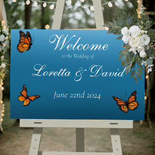 Elegant Blue Ombre Romantic Monarch Butterfly Foam Board