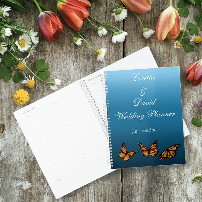 Elegant Blue Ombre Romantic Monarch Butterfly Planner (Creator Uploaded)