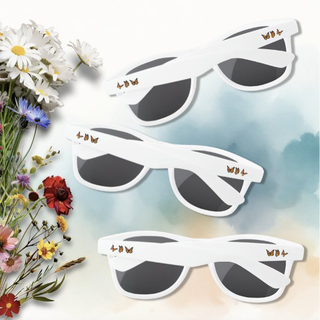 Elegant Blue Ombre Romantic Monarch Butterfly Sunglasses (Creator Uploaded)