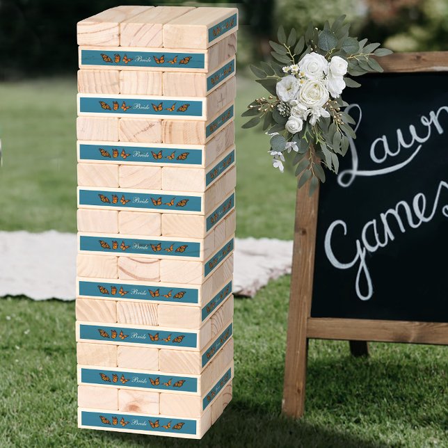 Elegant Blue Ombre Romantic Monarch Butterfly Topple Tower (Creator Uploaded)