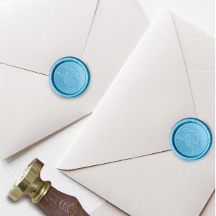 Elegant Blue Ombre Romantic Monarch Butterfly Wax Seal Stamp