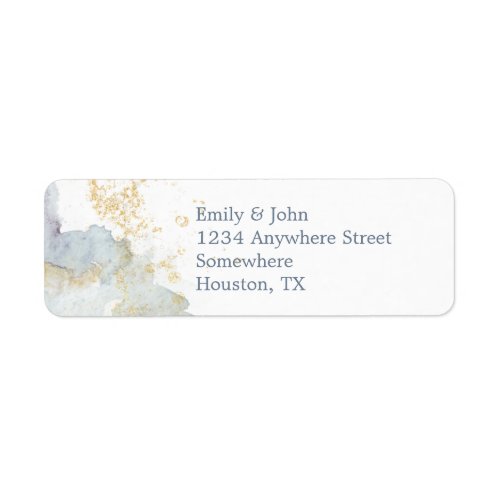 Elegant Blue Ombre Watercolor Name Return Address Label