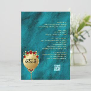 Elegant Blue Opulence Gold Luxury royal details Invitation