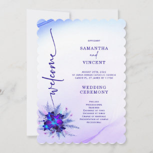 Elegant Blue Orchid Wedding Program