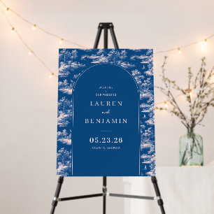 Elegant Blue Pastoral Scenes Foam Board