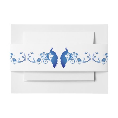 Elegant Blue Peacock Wedding Suite Belly Band