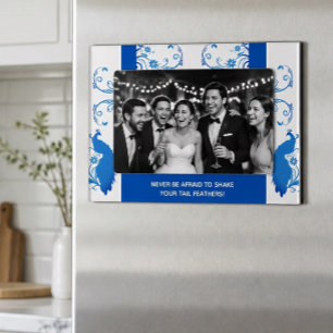 Elegant Blue Peacock Wedding Suite - Magnetic Frame