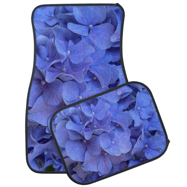 Elegant Blue periwinkle floral hydrangeas  Car Floor Mat (Set)
