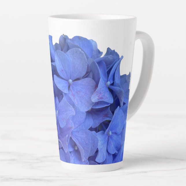 Elegant Blue periwinkle floral hydrangeas  Latte Mug (Right Angle)
