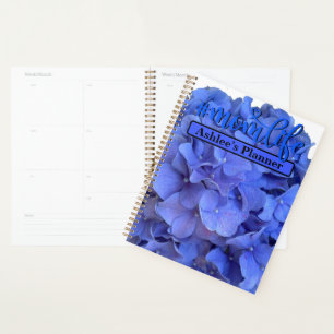 Elegant Blue periwinkle floral hydrangeas  Planner