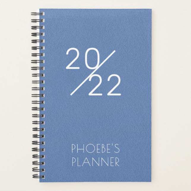 Elegant Blue Personalized 2026 Planner (Front)