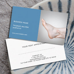 Elegant Blue Photo Podiatrist Appointment Card