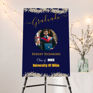 Elegant Blue Photo Spanish Graduated Signature Foam Board