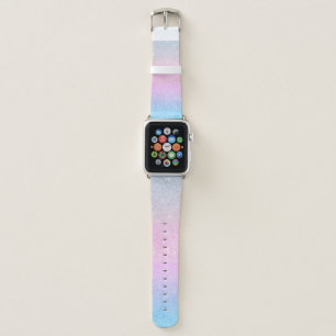 Elegant Blue Pink Silver Glitter Design Apple Watch Band