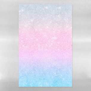 Elegant Blue Pink Silver Glitter Design Magnetic Dry Erase Sheet
