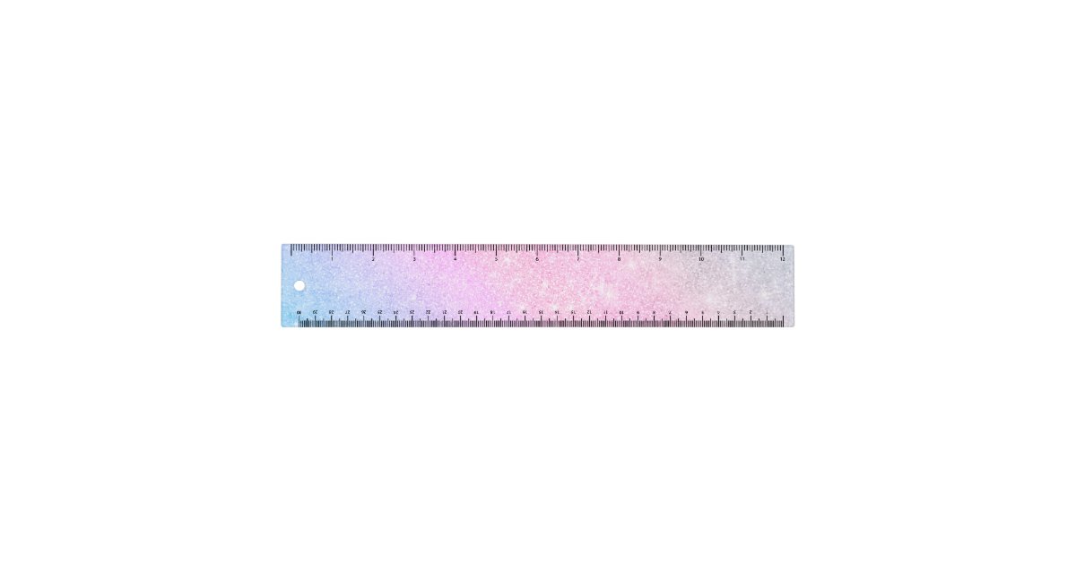 Elegant Blue Pink Silver Glitter Design Ruler | Zazzle