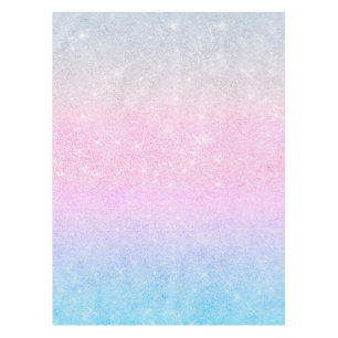 Elegant Blue Pink Silver Glitter Design Tablecloth