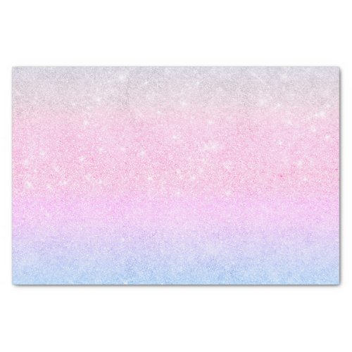 Elegant Blue Pink Silver Glitter Design Tissue Paper