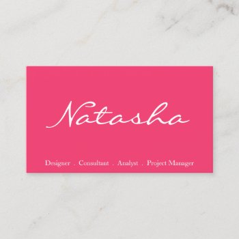 Elegant Blue Pink White Script Font Business Card by ImageAustralia at Zazzle