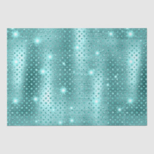 Elegant Blue Polka Dot Metallic Glitter Pattern Tissue Paper