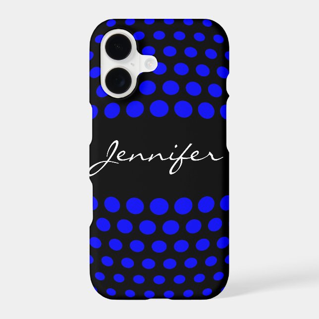 Elegant Blue Polka Dots Pattern Iphone Case (Back)