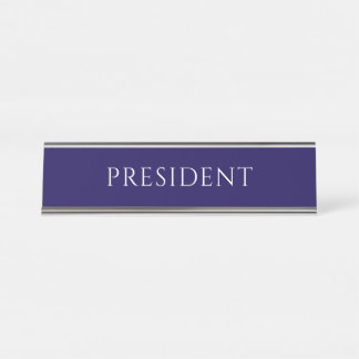 Elegant Blue President Name Plate