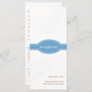 Elegant Blue Program, Caroline Wedding Collection