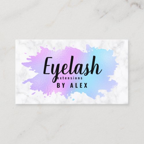 Elegant blue  purple eyelash extensions business card