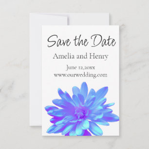 Elegant blue purple floral flower  save the date