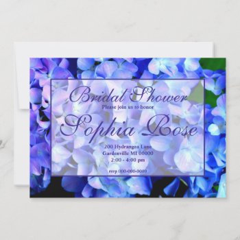 Elegant Blue Purple Floral Hydrangeas Invitation by hydrangeas at Zazzle