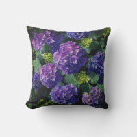 Elegant blue purple magenta green floral hydrangea
