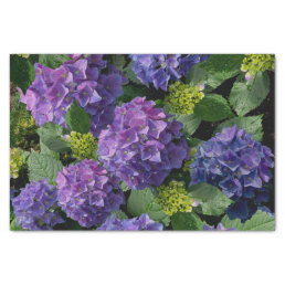 Elegant blue purple magenta green floral hydrangea tissue paper