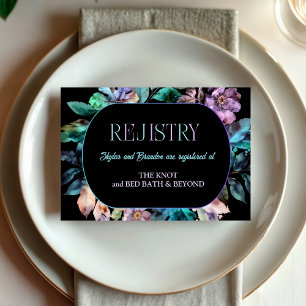 Elegant blue purple moody wedding enclosure card