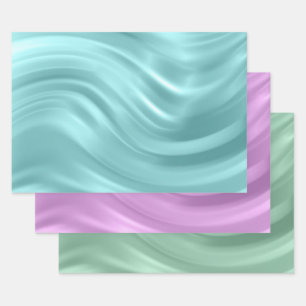 Elegant Blue Purple Teal Swirl Pattern Chic Wrapping Paper Sheets