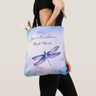 Elegant Blue Purple Watercolor Dragonfly
