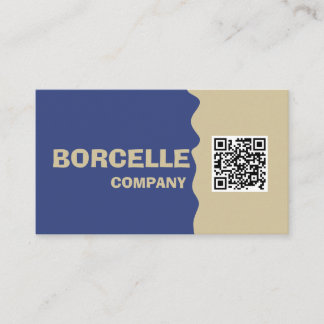 Elegant Blue QR Code Business Card
