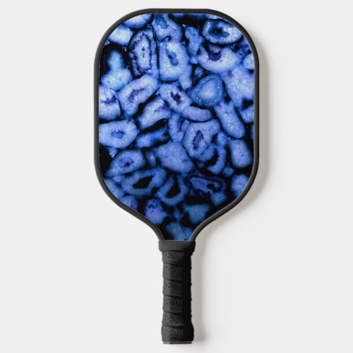 Elegant Blue Quartz Agate Geodes abstract pattern Pickleball Paddle