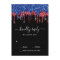 Elegant Blue Red Black Glitter Drips Wedding RSVP