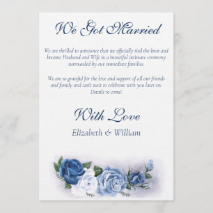 Elegant Blue Regency Cameo Roses Invitation