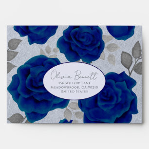 Elegant Blue Rose Envelope
