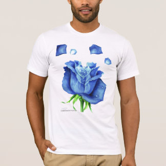 Elegant Blue Rose Floral Fantasy Watercolor T-Shirt