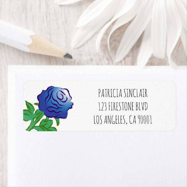 Elegant Blue Rose Label (Insitu)