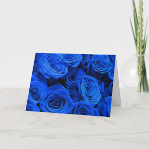 Elegant blue roses blue flowers blue floral card