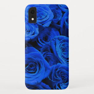 Elegant blue roses blue flowers blue floral iPhone XR case