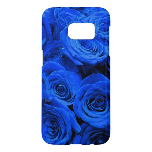 Elegant blue roses blue flowers blue floral samsung galaxy s7 case