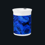 Elegant blue roses blue flowers blue floral drink pitcher<br><div class="desc">Experience the captivating allure of blue roses with our customizable products. Discover stunning prints,  fashionable accessories that showcase the beauty of these rare and mystical blooms. Elevate your style and surround yourself with the enchantment of blue roses.</div>