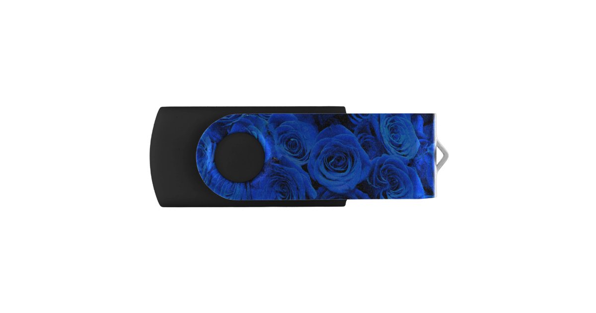 Rose Flashdrive Elegant blue roses blue flowers blue floral flash drive | Zazzle